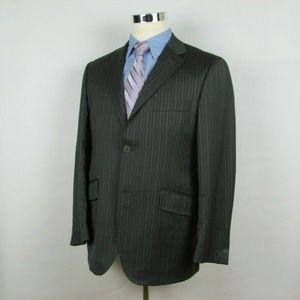 TED BAKER Gray Striped Jacket Pants SUIT 40 S - 34